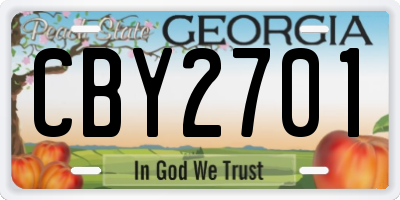 GA license plate CBY2701