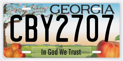GA license plate CBY2707