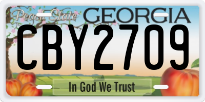 GA license plate CBY2709