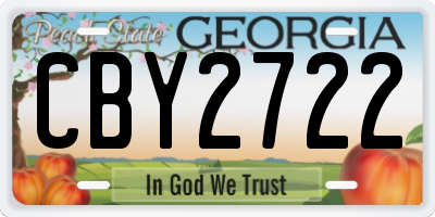 GA license plate CBY2722