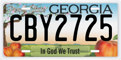 GA license plate CBY2725