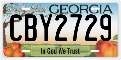 GA license plate CBY2729