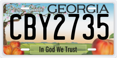 GA license plate CBY2735