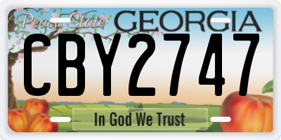 GA license plate CBY2747