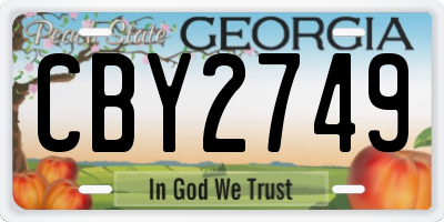 GA license plate CBY2749