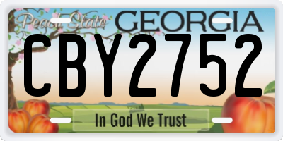 GA license plate CBY2752