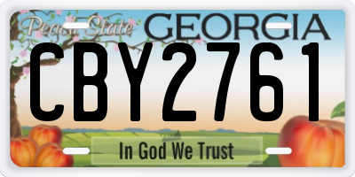 GA license plate CBY2761