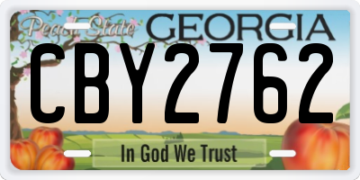 GA license plate CBY2762