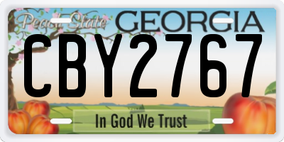 GA license plate CBY2767