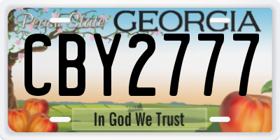 GA license plate CBY2777