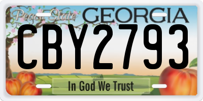 GA license plate CBY2793