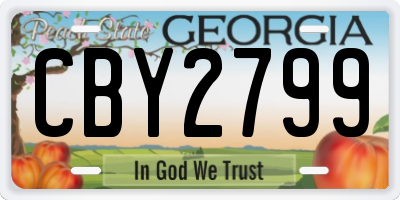 GA license plate CBY2799