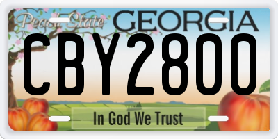 GA license plate CBY2800