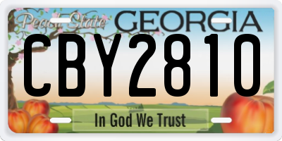 GA license plate CBY2810