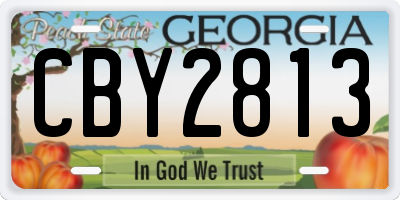 GA license plate CBY2813