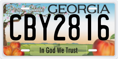 GA license plate CBY2816