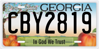 GA license plate CBY2819