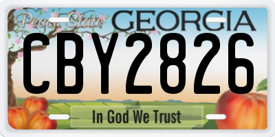 GA license plate CBY2826