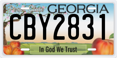 GA license plate CBY2831