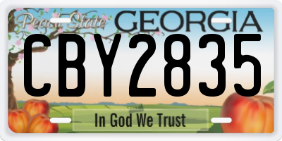 GA license plate CBY2835