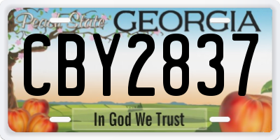 GA license plate CBY2837