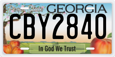 GA license plate CBY2840