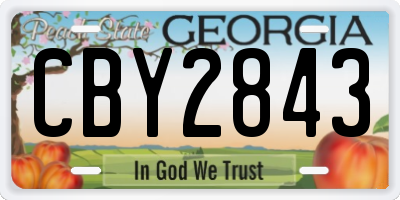 GA license plate CBY2843