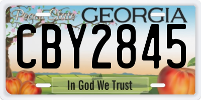 GA license plate CBY2845