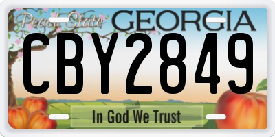 GA license plate CBY2849