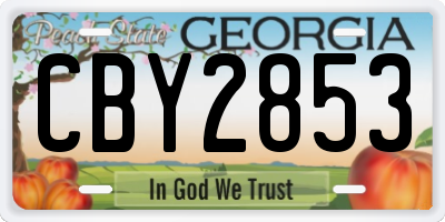 GA license plate CBY2853