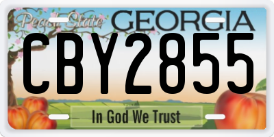 GA license plate CBY2855