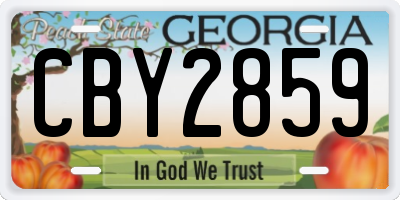 GA license plate CBY2859