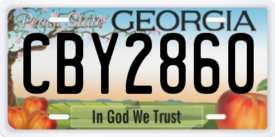 GA license plate CBY2860