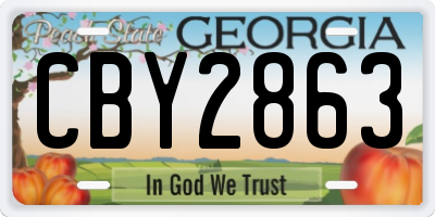 GA license plate CBY2863