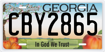 GA license plate CBY2865