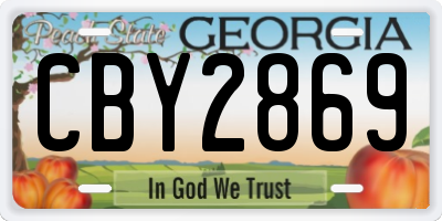 GA license plate CBY2869