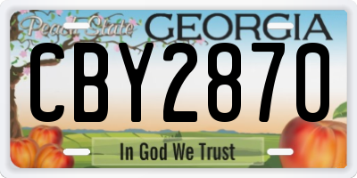 GA license plate CBY2870