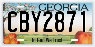 GA license plate CBY2871