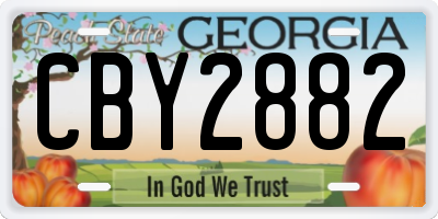GA license plate CBY2882