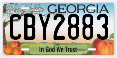 GA license plate CBY2883