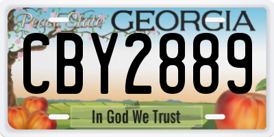 GA license plate CBY2889