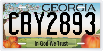 GA license plate CBY2893