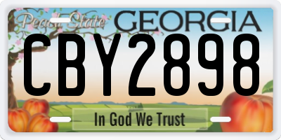 GA license plate CBY2898