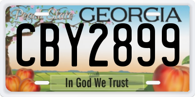GA license plate CBY2899