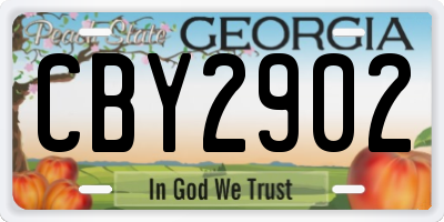 GA license plate CBY2902