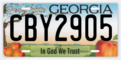 GA license plate CBY2905