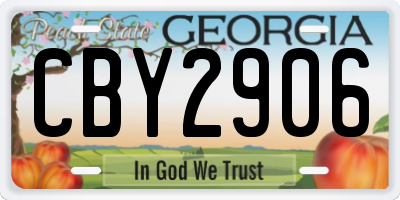 GA license plate CBY2906