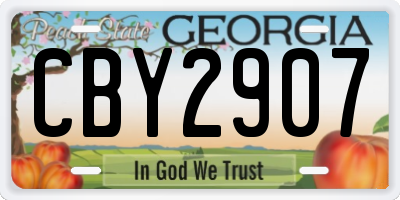 GA license plate CBY2907