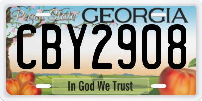 GA license plate CBY2908