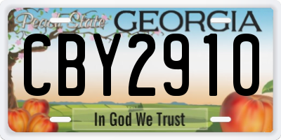 GA license plate CBY2910